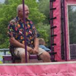 Don Hilgendorf in the dunk tank sponsored by the Cooper Shop Saloon