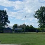 Looking out towards the park from the Shelter